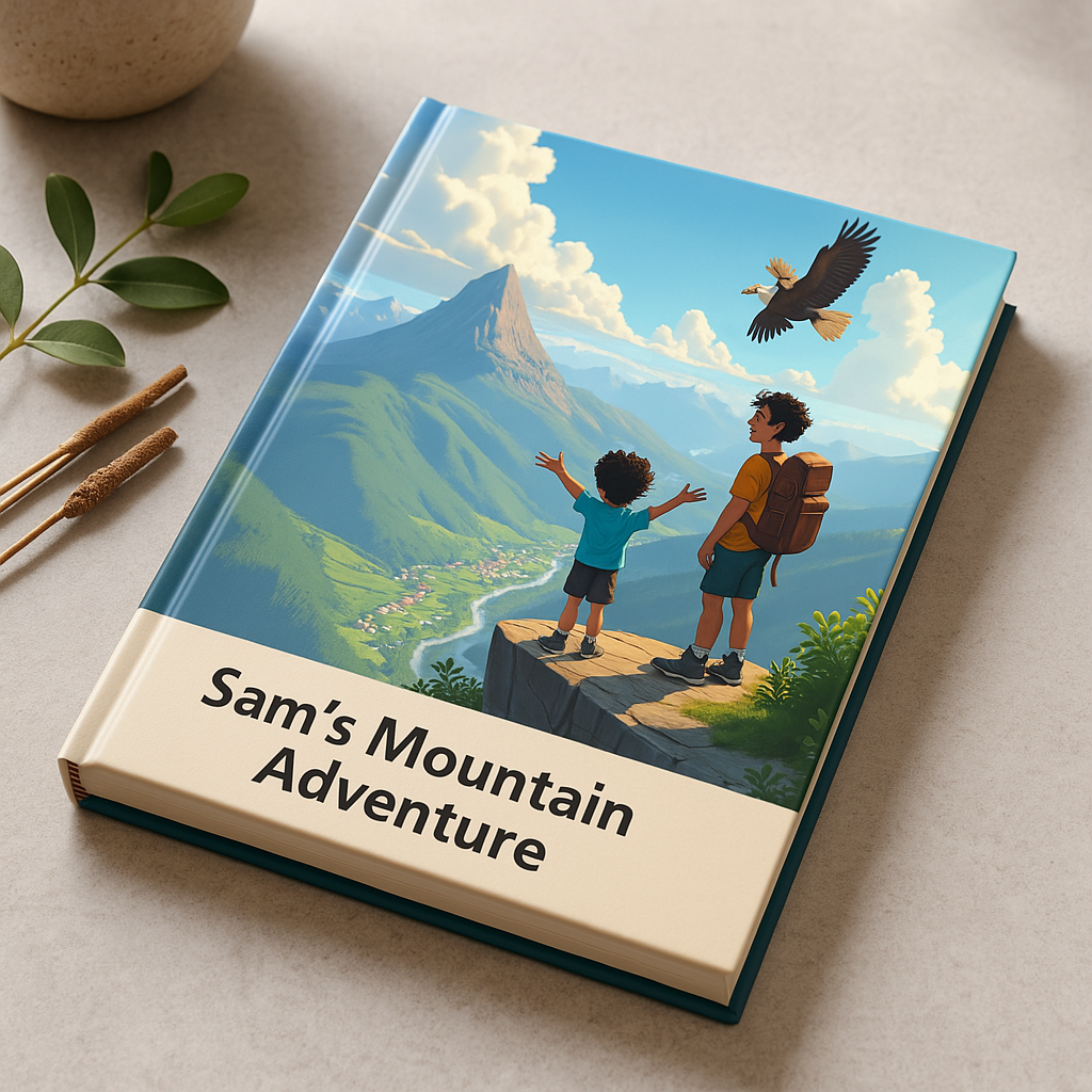 Children's book preview with magical forest scenery