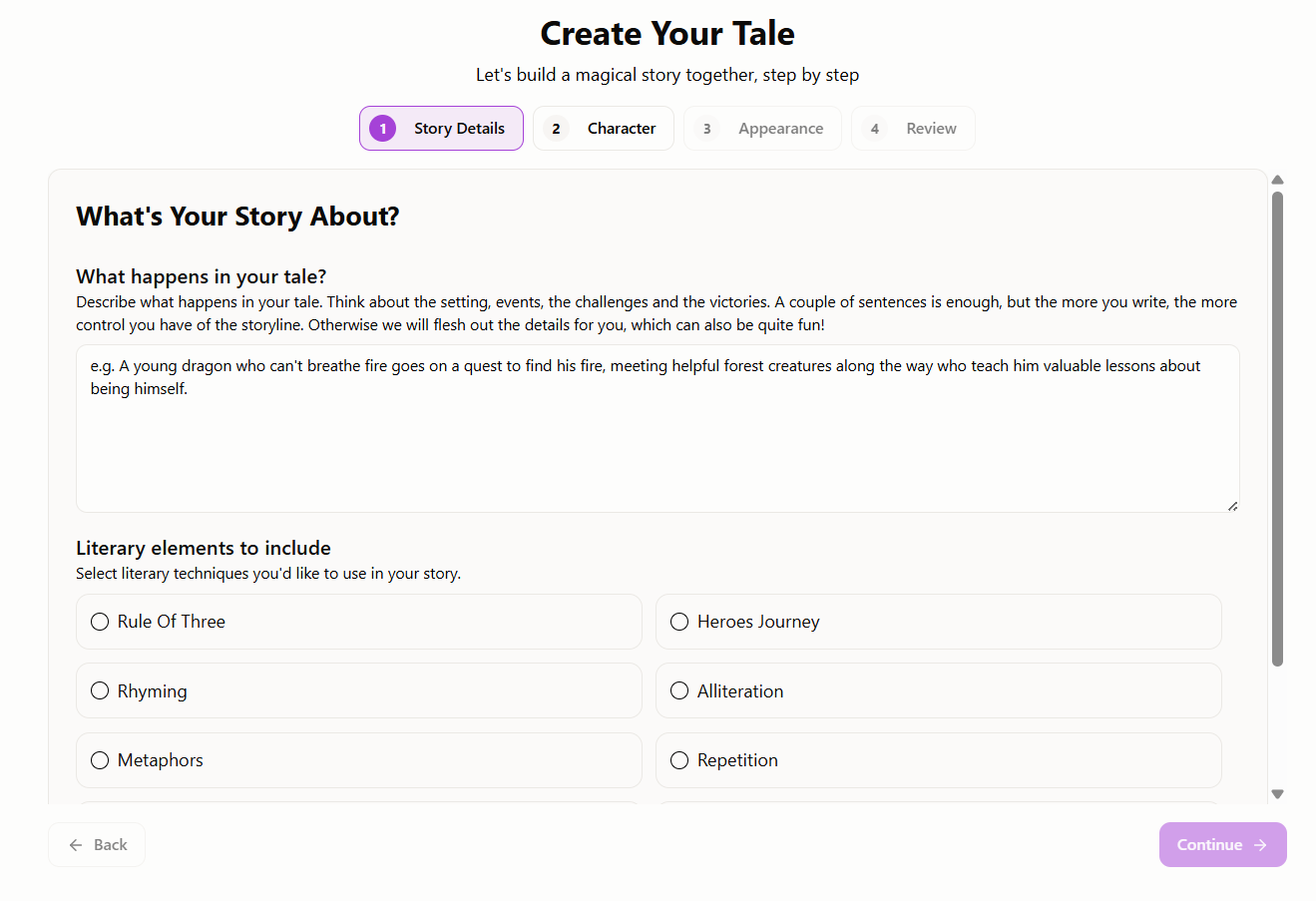 Step 1: 1. Create Your Story